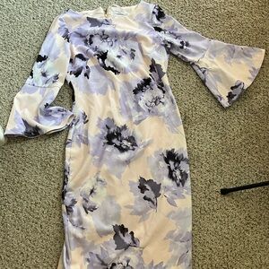 Calvin Klein Lavender Floral Midi Dress